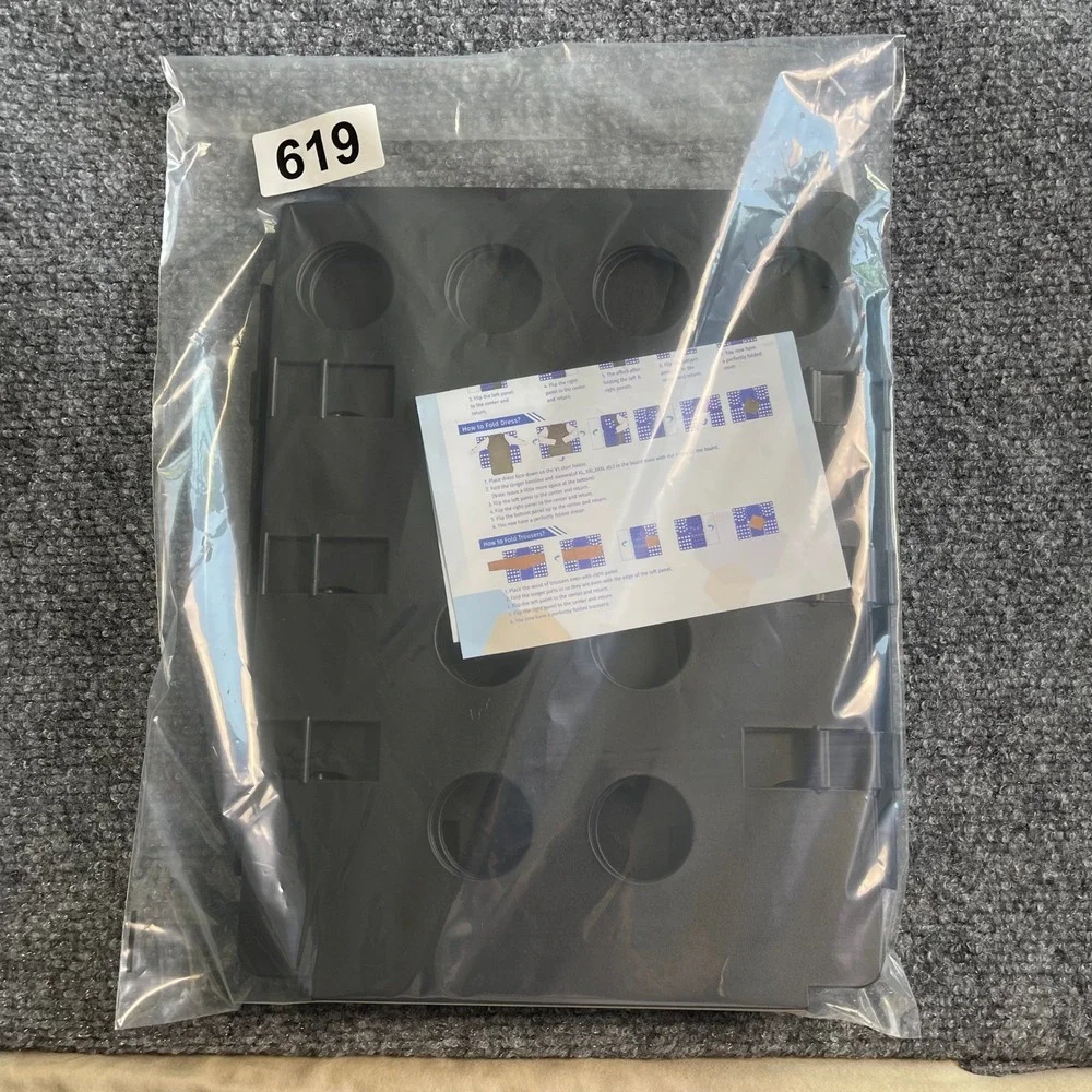 V1 Shirt Folding Board Black Adjustable Laundry Folder for T-Shirts and Pants